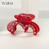 Wjia clip francés de alta gama para coleta alta mini incrustado de diamantes de ácido acético clip de tiburón tamaño pequeño clip para flequillo lateral serie amor