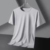 Camiseta Masculina de Seda Gelada Transfronteiriça de Manga Curta Solta de Verão Fina de Secagem Rápida Esportiva e de Lazer Meia-Manga Fresca Respirável