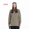 Sudadera de cuello redondo de rizo de algodón puro de 400 g, sudadera pesada de marca de moda, cuello redondo de algodón de rizo unisex de color liso
