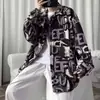 Chaqueta de Pana para Hombre para Primavera y Otoño, Marca de Moda, Camisa Elegante con Estampado Vintage de Manga Larga, Chaqueta Holgada Casual de Trabajo