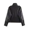 Chaqueta Bomber de Cuero Sintético para Mujer Estilo Europeo y Americano Transfronterizo 2026 Nueva Moda Elegante Venta al por Mayor 3548246