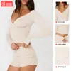 Ropa de Yoga Cruzada de Manga Larga para Mujer, Estilo Corto Cruzado con Cuello en V, Ropa Deportiva de Manga Larga Estilo Ballet de Alta Gama para Fitness, Manga Larga