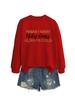 Provavelmente Faminta Provavelmente Europeu e Americano Moda Ebay Solto tamanho plus Size Feminino Gola Redonda Esportivo Moletom