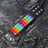 Pulsera de Cuero Punk Cuadrada Multicolores de Venta Caliente Transfronteriza, Accesorios Personalizados para Manillar de Bicicleta, Pulsera Ancha de PU para Hombre