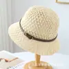 Chapéu de Praia Novo Estilo Japonês para Férias na Praia na Primavera e Verão com Proteção Solar, Chapéu de Pescador Tendência da Moda Coreana com Fivela de Cinto