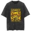 Camiseta Lavable Transfronteriza con Efecto Vintage, Camiseta de Manga Corta de Anime Demon Slayer para Hombre