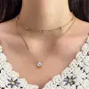Colar de Pérolas da Moda Leve Luxo Mais Vendido para Mulheres Pingente de Esmeralda Versátil Toque de Alto Padrão Corrente para Clavícula Acessórios Exquisitos Atacado