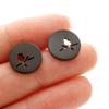 Pendientes geométricos sencillos de acero inoxidable con diseño de nicho y forma de rama de pájaro hueca, estilo Ins, disponibles en stock.