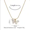 Collar de moda transfronterizo de sol y luna dorados, colgante de corazón y mariposa bicolor de acero inoxidable, cadena versátil para la clavícula