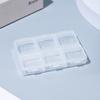 Caja de 6 herramientas para uñas, joyero transparente con tapa independiente, caja para taladro con remaches de perlas, caja para medicamentos, caja para guardar flores de jabón