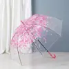 Paraguas Transparente Automático Personalizado de Mango Largo, Impermeable y Resistente al Viento, Grande y Resistente, Paraguas Publicitario Desechable con Logo, Venta Directa del Fabricante