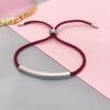 Estilo Ins Europeu e Americano DIY Pulseira de Cotovelo Oca de Aço Inoxidável Pulseira de Corda Trançada para Casal Joias Ajustável com Gravação
