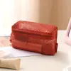 Bolsa de armazenamento em rede transfronteiriça, porta-moedas portátil, nécessaire, bolsa de armazenamento com zíper para cabo de dados, fone de ouvido, batom