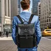 Mochila Masculina Couro Bovino de Primeira Camada Padrão Crocodilo Couro Genuíno Mochila de Grande Capacidade Bolsa para Computador de Negócios Mochila de Viagem de Alta Qualidade