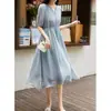 Vestido de Hada de Seda Bordado Posicionado en 3 Colores, Vestido Fluido de Seda de Morera de Alta Gama, Vestido Largo de Verano para Mujer 2026