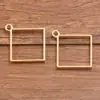 17 Estilos de Accesorios para Joyería DIY de Aleación Dorada KC, Colgantes de Luna en Forma de Corazón, Encantadores Marcos Huecos de Resina