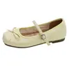 Zapatos Mary Jane Estilo Dulce con Lazo para Mujer, Verano 2026, Tacón Oculto, Boca Baja, Zapatos Planos Estilo Ballet