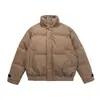 Roupas de Algodão Novas de Inverno Roupas de Algodão Limpas com Gola Alta Unissex Jaqueta Curta de Algodão Espessada Masculina Design Simples Roupa Externa Verde