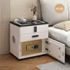 Nueva mesita de noche inteligente antirrobo para dormitorio, no requiere instalación, mueble de noche de madera maciza para uso doméstico, gabinete de almacenamiento multifuncional, seguro