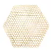 Esterilla hexagonal de bambú tejido con fondo antiadherente esterilla de bambú lámina de red de bambú varilla de bambú da de bambú red inferior de bambú olla de barro guiso pescado otro