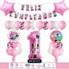 Fiesta de Cumpleaños Feliz para Comercio Exterior Decoración con Globos Escena para Niños y Niñas Diseño Fondo de Pared Póster de Cumpleaños en Español