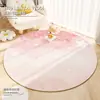 Alfombra Redonda de Color Degradado para Dormitorio, Tocador, Vestidor, Felpudo, Habitación Infantil, Silla Giratoria, Taburete, Alfombrilla Antideslizante para Suelo