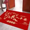 Novo Tapete Festivo Vermelho Estilo Chinês para Entrada de Casa, Capacho de Ano Novo para Hall de Entrada, Tapete Antiderrapante para Portal