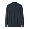 Suéter de Hombro para Hombre de Cachemira Pura con Cuello y Media Cremallera, Engrosado, Punto 16, Liso, Cremallera YKK, Camiseta Clásica