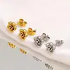 Pendientes de Flor de Rosa para Mujer, Diseño de Nicho, Pendientes de Flor Tridimensionales de Alta Gama, Pendientes y Collares de Acero de Titanio que No se Desvanecen
