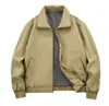 Jaqueta Workwear Retrô Masculina Primavera Outono Nova Solta Casual Tendência Versátil Cardigan de Lapela Top