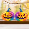 Festa de Carnaval de Abóboras Coloridas de Halloween com Brincos Acrílicos Design Engraçado de Nicho Brincos Criativos