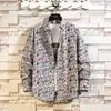 Nova Camisa Casual Masculina da Amazon Estilo Étnico Retrô Estampada Multicolorida Moda Manga Longa Floral Camisas Masculinas
