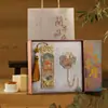 Marcadores de página metálicos estilo chinês personalizados, conjuntos de pequenos presentes culturais e criativos, caixas de presente para o Dia dos Professores, atacado