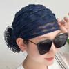 Novo estilo touca fina para cobrir cabelos brancos, chapéu de aba larga, faixa de cabeça, moda feminina, lenço de cabeça para mãe, faixa de cabeça de renda