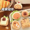 Lindo Colgante Llavero de Pan de Cocina Capibara Colgante Creativo Corazón de Niña Mochila Colgante Pequeño Regalo
