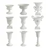 Vaso de Arte Floral Vintage de Ferro Forjado Branco Desgastado Descascando Ornamento Decorativo Americano