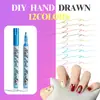 Pluma Pinta Graffiti Popular Transfronteriza para Uñas, Marcador de Secado Rápido DIY, Pluma de Dibujo de Líneas para Uñas Pintadas a Mano con Acrílico