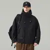Cortavientos morado con capucha para exteriores, chaqueta bomber elegante y genial para hombres jóvenes, top de otoño moderno para hombre