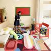 Alfombra con diseño de dopamina para sala de estar, arte avanzado, sofá, mesa de centro, manta, habitación infantil, dormitorio, mesita de noche, alfombrilla para pies