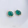 Preservação da Cor Ouro 14K Zircônia Oval Borda Dupla Pendente Duplo Acessórios DIY Pingente de Joia Pulseira Colar Brincos Pingente