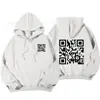 Sudadera con código QR de F **k You Código Europeo Transfronterizo Talla Grande para Hombre y Mujer Sudadera con Código QR Forrada de Felpa