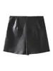 2026 Comercio Exterior Transfronterizo Estilo Europeo y Americano Ropa de Mujer Otoño/Invierno Sexy Cintura Alta Ajustados Pantalones Cortos de Cuero PU de Tres Cuartos que se Ajustan a la Cadera