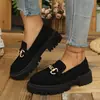 Comercio Electrónico Transfronterizo Tallas Grandes Otoño 2026 Nuevos Mocasines Mujer Suela Gruesa Casual Slip-ons Mujer Fácil de Poner/Quitar Antideslizante