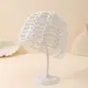 Gorro de Pelo Nuevo para Adultos con Lentejuelas Huecas, Sombrero Hecho a Mano, Gorro de Algodón de Color Sólido, Elegante Gorro de Red para Atar el Cabello