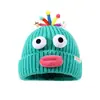 Nuevo Estilo Coreano Divertido Ojos Grandes Sombrero de Lana para Padres e Hijos Cálido Suave Pegajoso Versátil Otoño Invierno Accesorio para Fotografía Sombrero de Punto