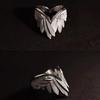 Anillo de Dedo con Alas de Ángel Creativas Personalizado Moderno Abierto Ajustable Anillo de Viento Neutro Anillo de Ala