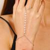 Pulsera de Cadena Transfronteriza Europea y Americana Estilo Ins Simple Perla Cadena de Amor Cadena de Dedo Multicapa Pieza de Mano de Aleación
