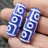Cuentas Dzi de Nueve Ojos Azules y Blancos Jade Joyería Suelta Ágata Azul Lezi Passepartout Accesorios para Joyería DIY Cuentas Hechas a Mano