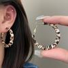Pendientes de leopardo retro de moda europea y americana para mujer, de plata S925, con diseño geométrico exagerado y distintivo.