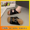 Sandálias estilo Birkenstock de sola grossa para mulheres, para uso externo no verão, nova moda 2025 estilo fada, sandálias de praia macias de calçar
